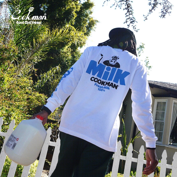 Cookman Long Sleeve T-shirts - Milk : White