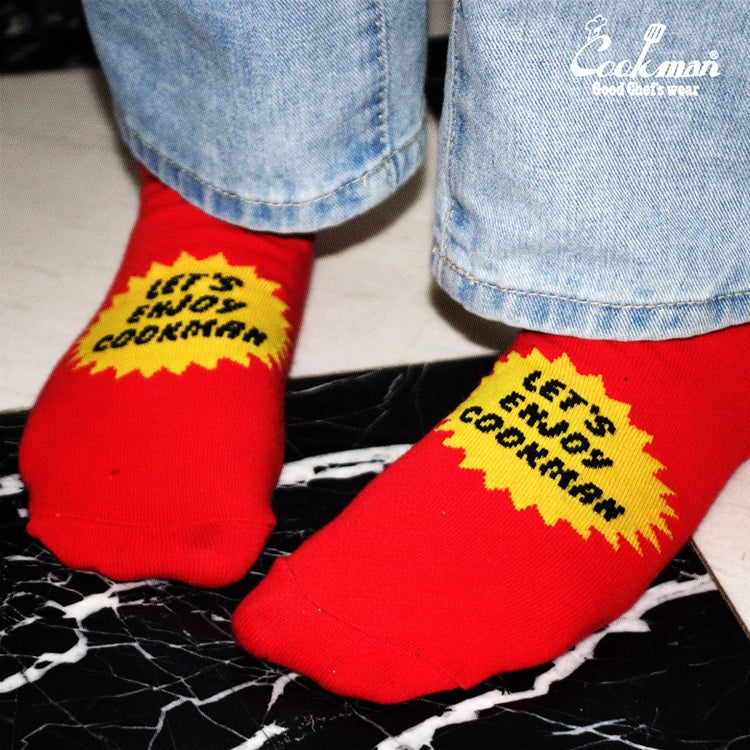 Cookman Rib Crew Socks - Flame : Black