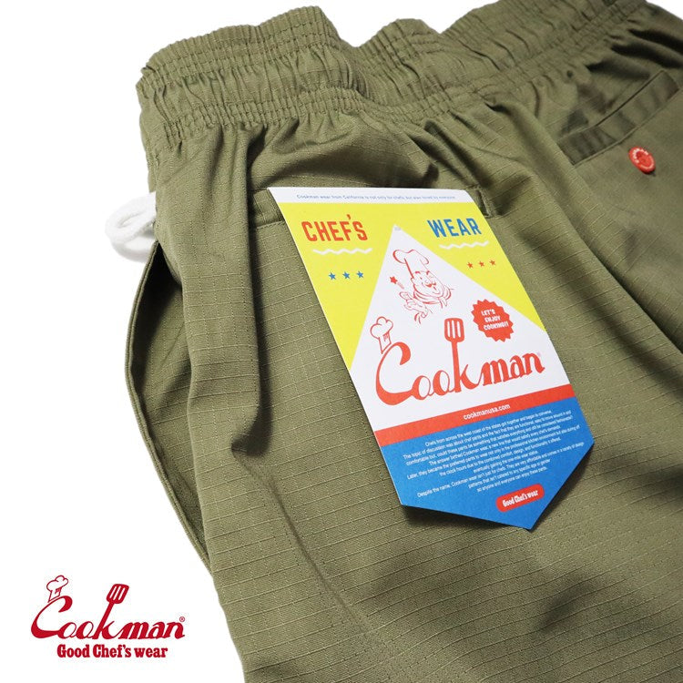 Cookman Chef Pants - Double Knee Ripstop : Olive