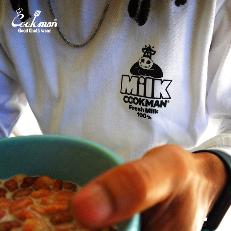 Cookman Long Sleeve T-shirts - Milk : White