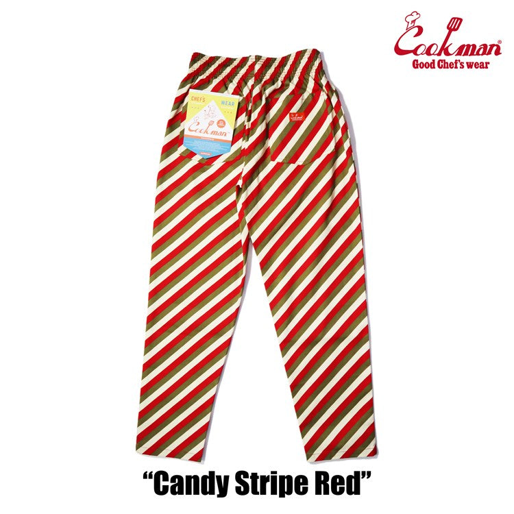 Cookman Chef Pants - Candy Stripe : Red