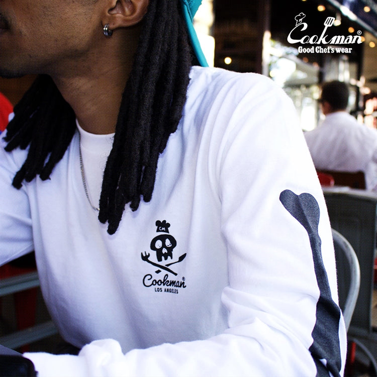 Cookman Long Sleeve T-shirts - Skull : White