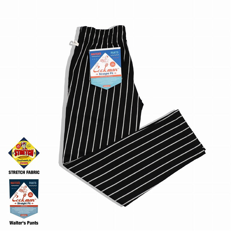 Cookman Waiter's Pants (stretch) - Stripe : Black