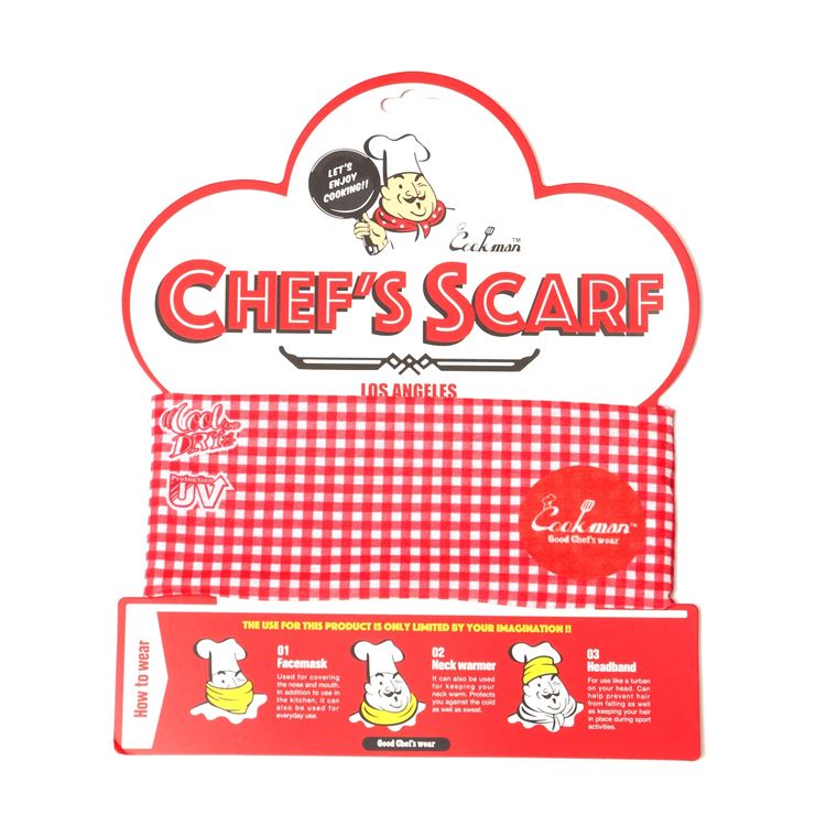 Cookman Chef's Scarf - Gingham : Red