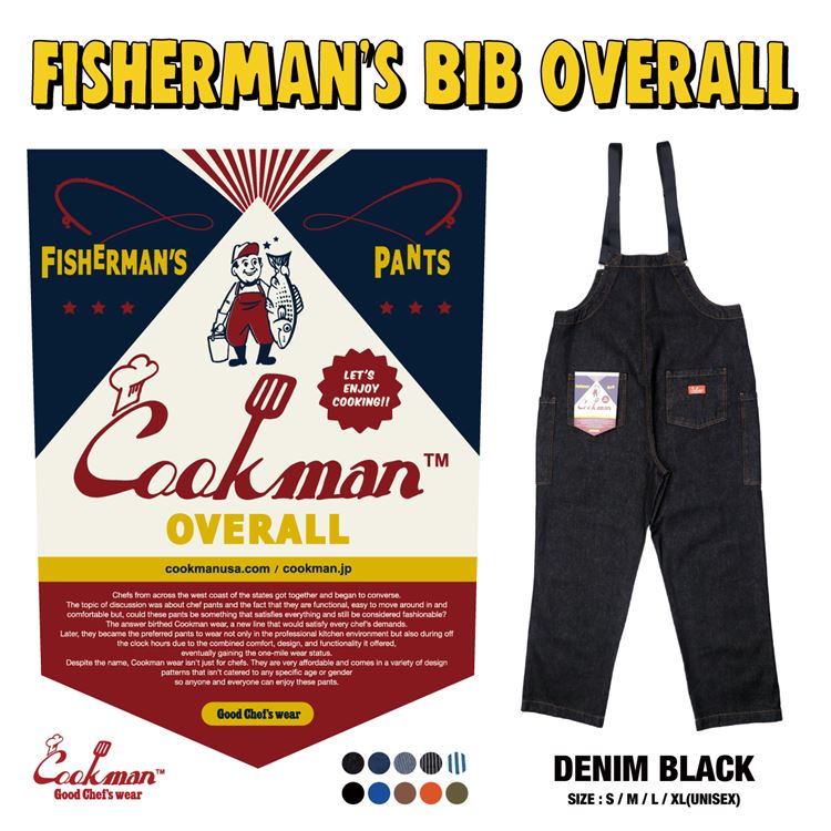 Fisherman's Bib Overall - Denim : Black