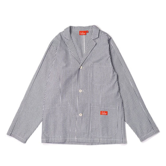 Cookman Lab Jacket - Seersucker Stripe Navy