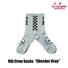 Cookman Rib Crew Socks - Checker : Gray