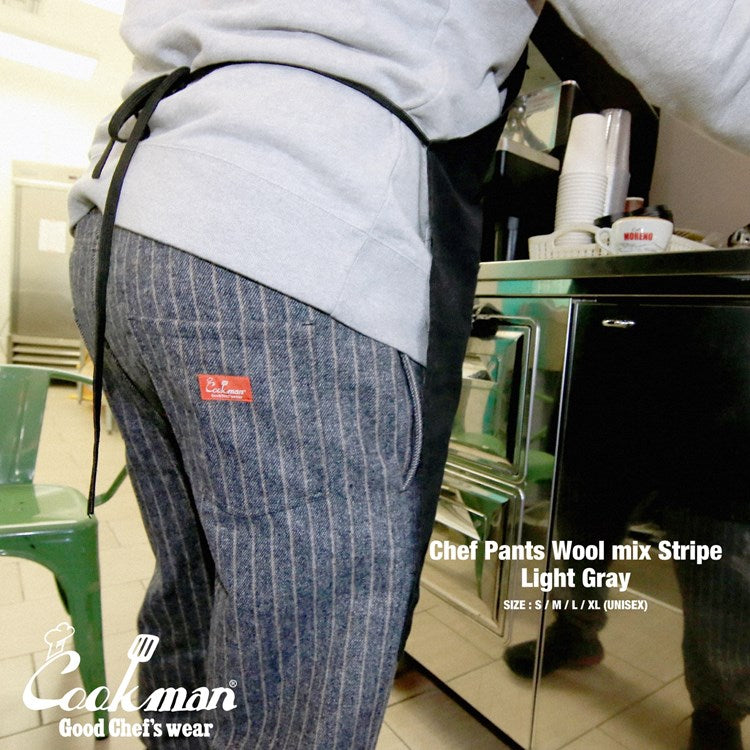 Cookman Chef Pants - Wool Mix Stripe : Light Gray