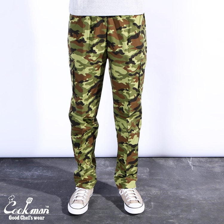 Cookman Chef Pants Cargo - Ripstop : Camo Green (Woodland)