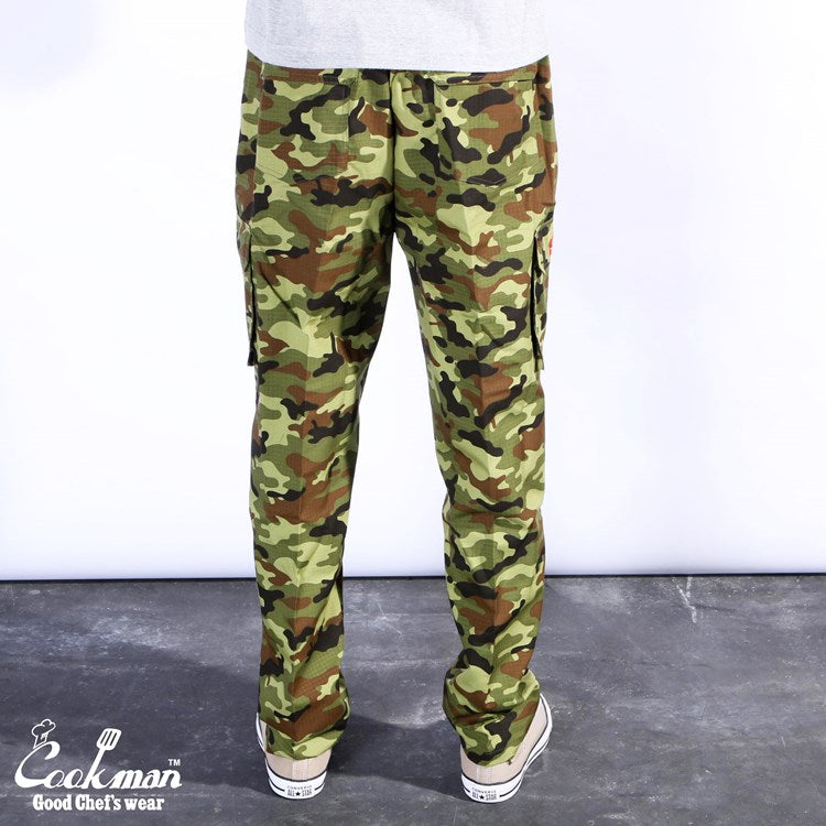 Cookman Chef Pants Cargo - Ripstop : Camo Green (Woodland)