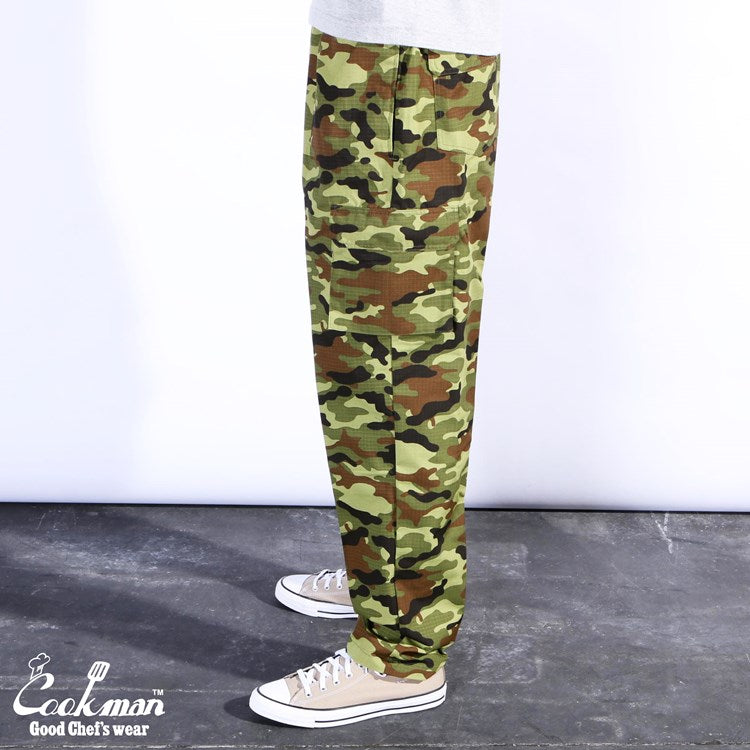 Cookman Chef Pants Cargo - Ripstop : Camo Green (Woodland)