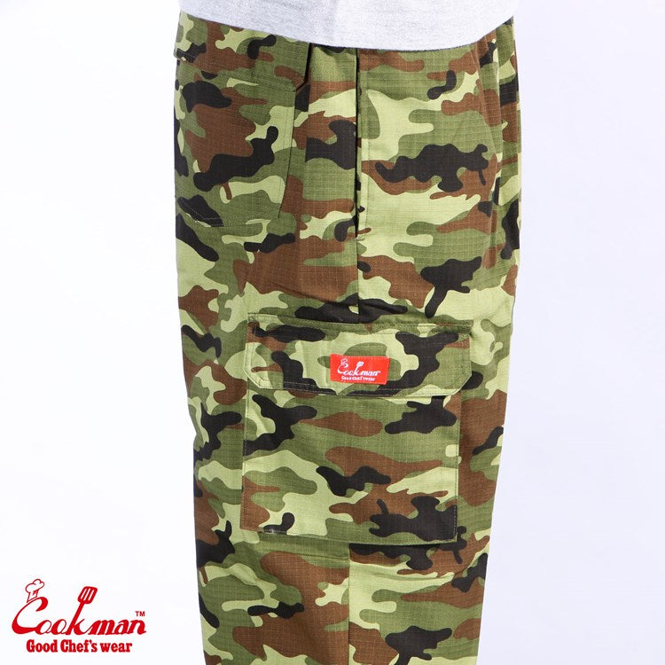 Cookman Chef Pants Cargo - Ripstop : Camo Green (Woodland)