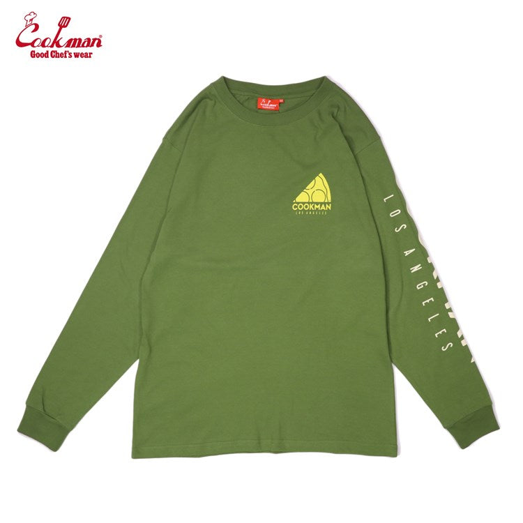 Cookman Long Sleeve T-shirts - Pizza : Green