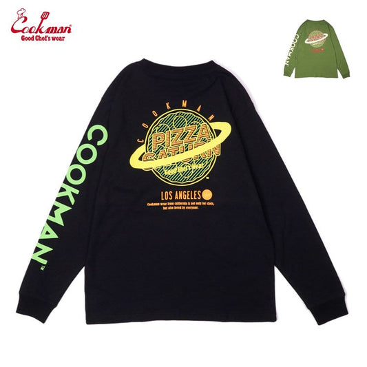 Cookman Long Sleeve T-shirts - Pizza : Black