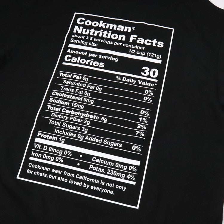 Cookman Long Sleeve T-shirts - Nutrition Facts : Black