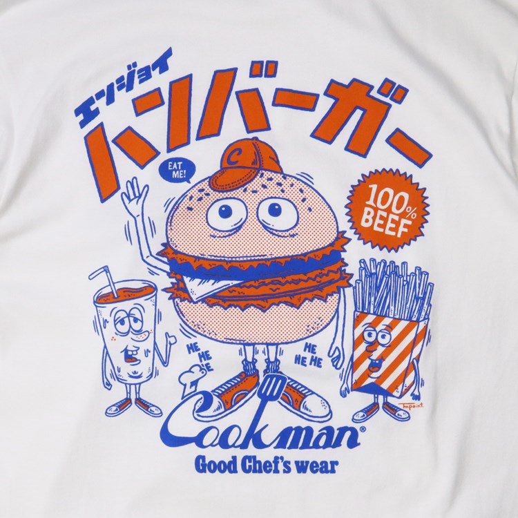 Cookman Long Sleeve T-shirts - TM Paint Burger : White