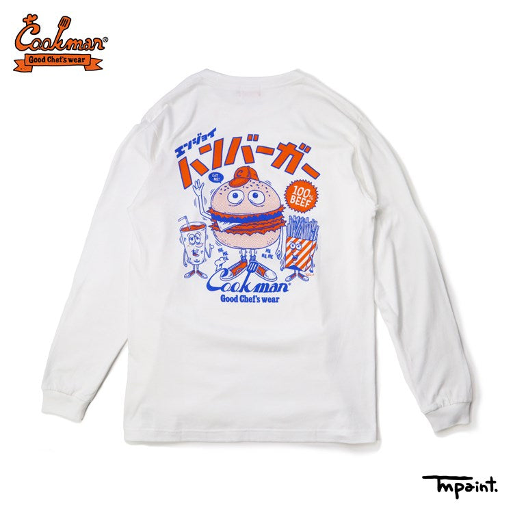 Cookman Long Sleeve T-shirts - TM Paint Burger : White