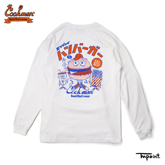 Cookman Long Sleeve T-shirts - TM Paint Burger : White