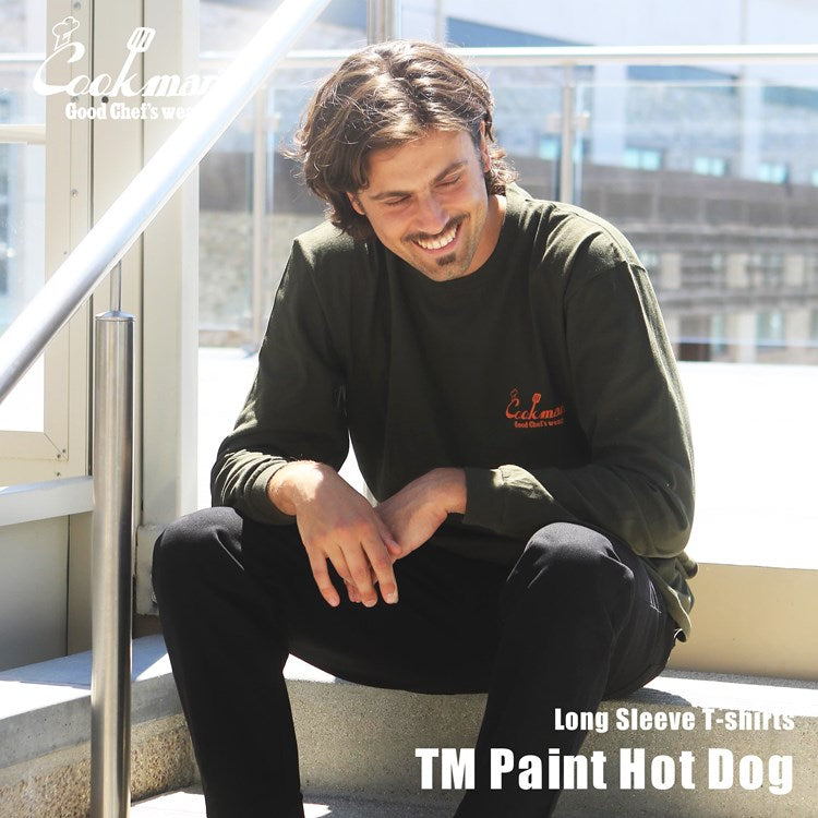 Cookman Long Sleeve T-shirts - TM Paint Hot Dog : Green