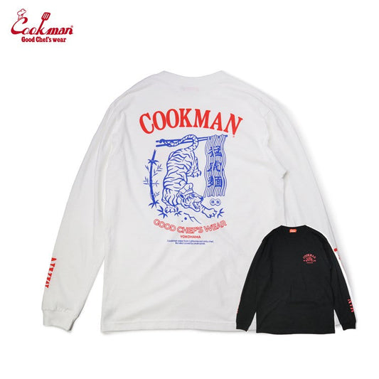 Cookman Long Sleeve T-shirts - Tiger : White