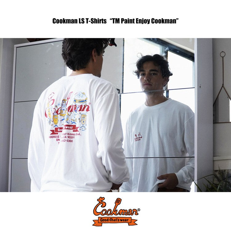 Cookman Long Sleeve T-shirts - TM Paint Enjoy Cookman : White