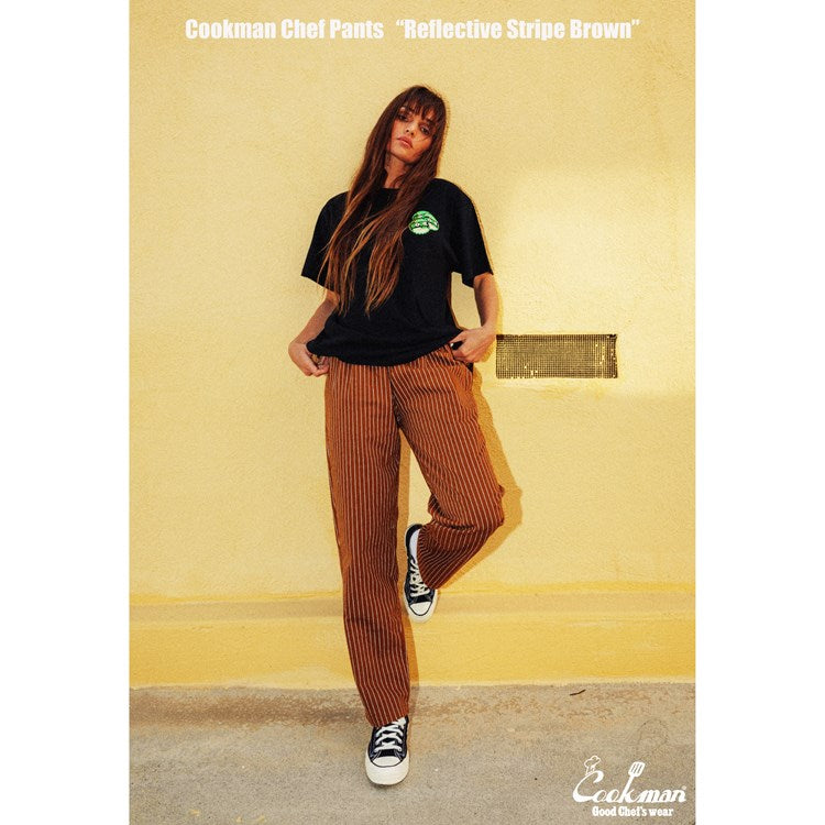 Cookman Chef Pants - Reflective Stripe : Brown