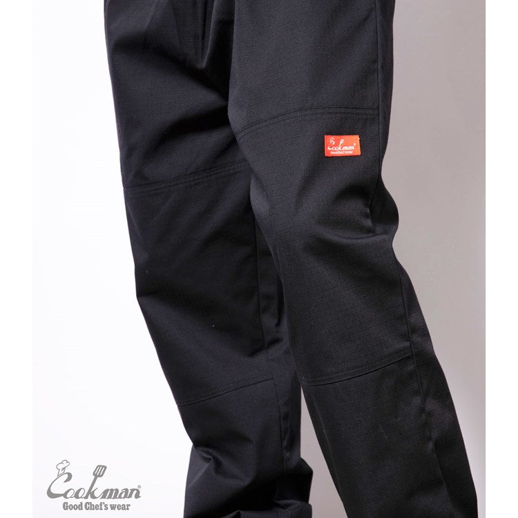 Cookman Chef Pants - Double Knee Ripstop : Black