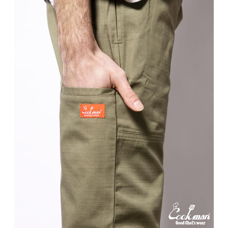 Cookman Chef Pants - Double Knee Ripstop : Olive