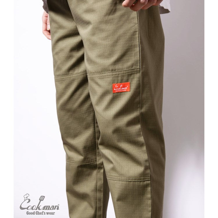 Cookman Chef Pants - Double Knee Ripstop : Olive