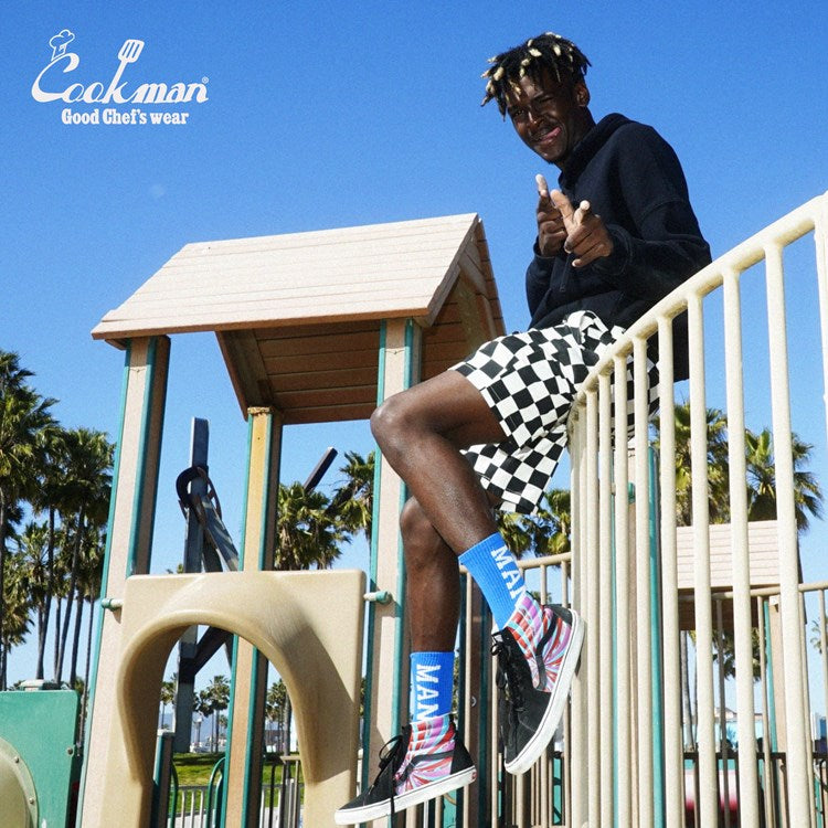 Cookman Rib Crew Socks - Logo : Blue