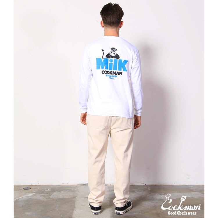 Cookman Long Sleeve T-shirts - Milk : White