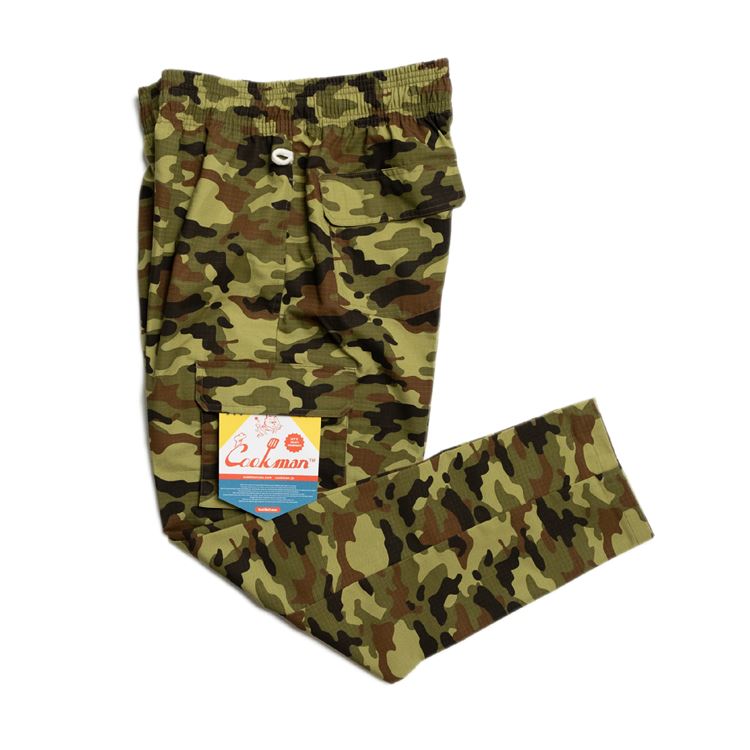 Cookman Chef Pants Cargo - Ripstop : Camo Green (Woodland)