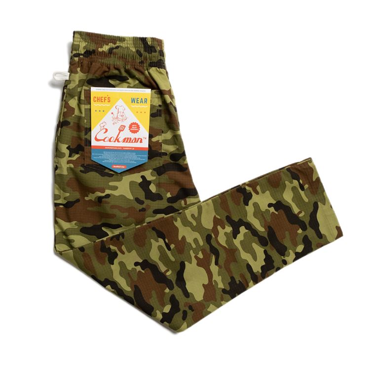 Chef Pants - Ripstop : Camo Green (Woodland)