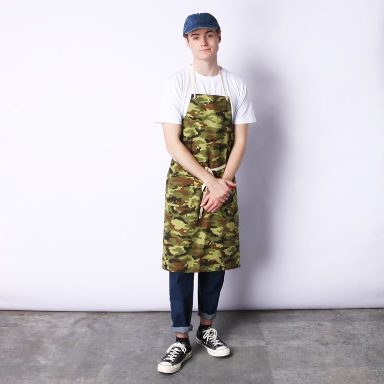 Cookman Long Apron - Ripstop : Camo Green (Woodland)