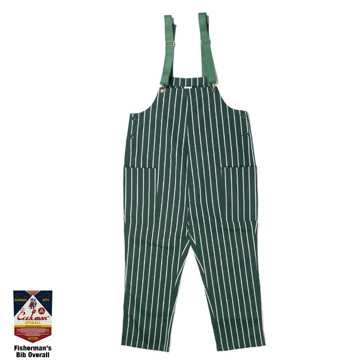 Cookman Fisherman's Bib Overall - Stripe : Dark Green