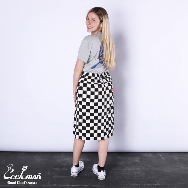 Cookman Baker's Skirt - Checker : Black