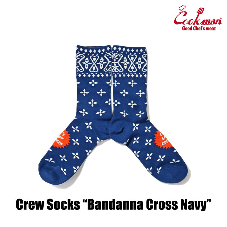 Crew Socks - Bandanna Cross : Navy
