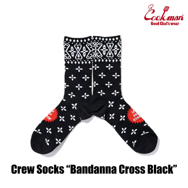 Crew Socks - Bandanna Cross : Black