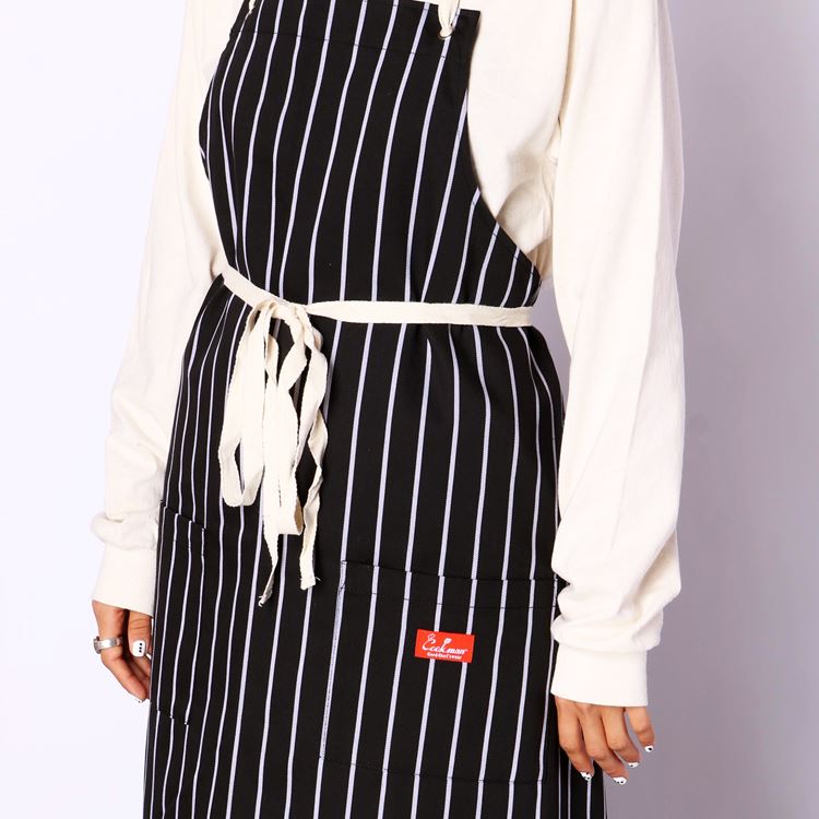 Long Apron - Stripe : Black