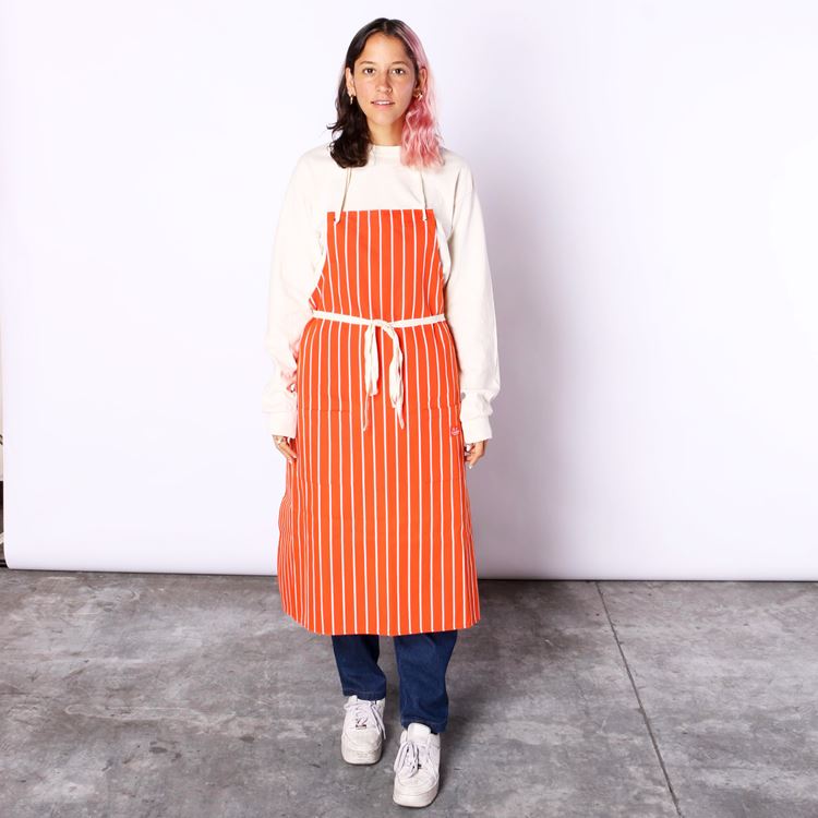 Long Apron - Stripe : Orange