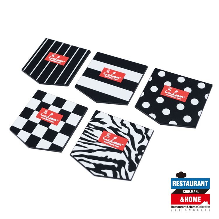 Cookman Pocket Coasters (Set of 5) - Black & White