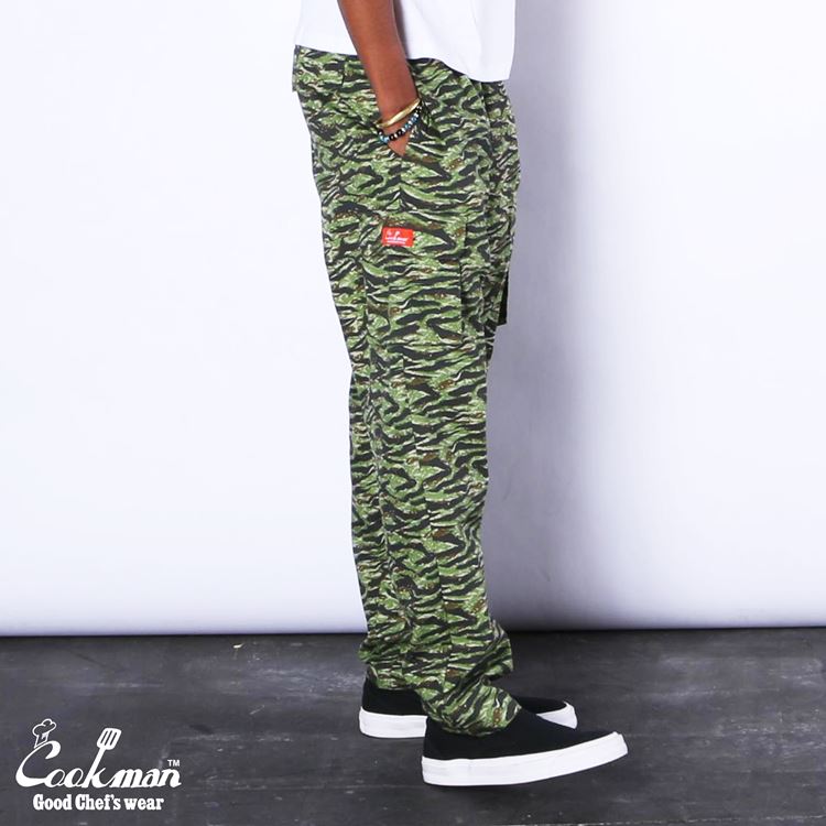 Cookman Chef Pants Cargo - Ripstop : Camo Green (Tiger)