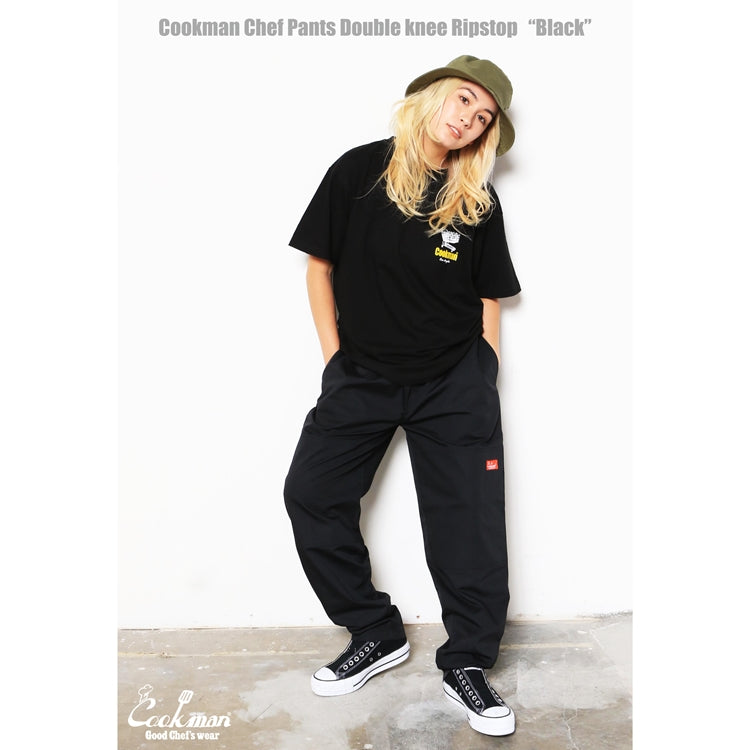 Cookman Chef Pants - Double Knee Ripstop : Black