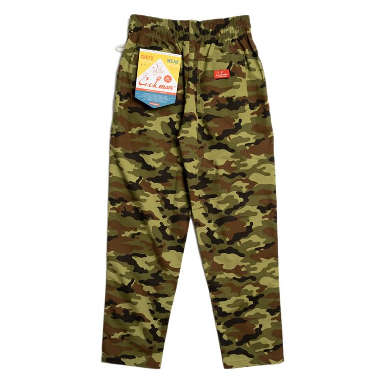 Cookman Chef Pants - Ripstop : Camo Green (Woodland)