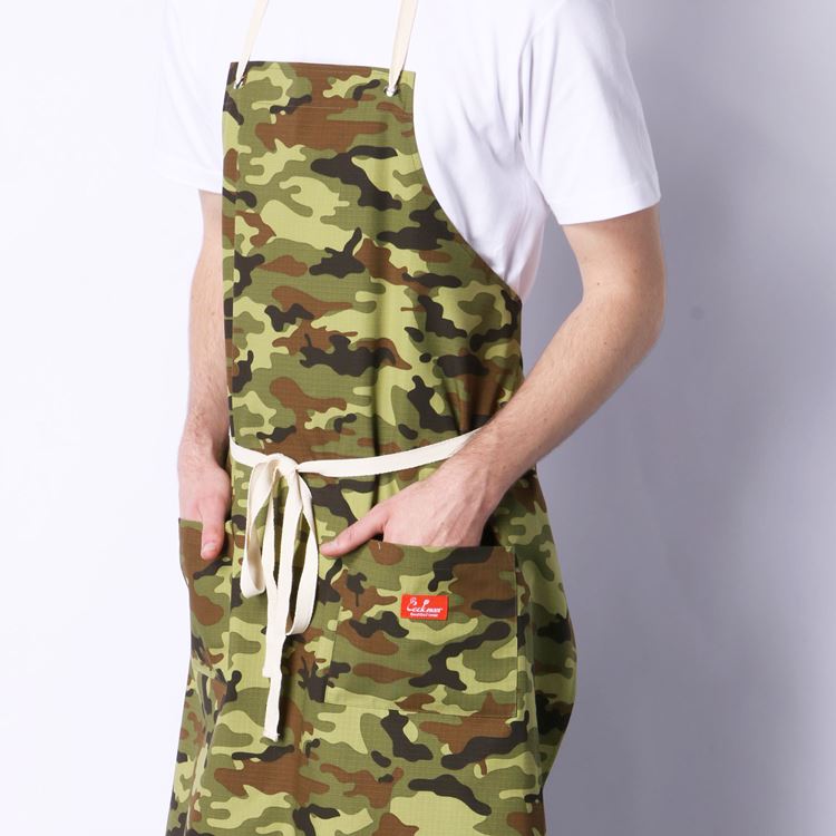 Cookman Long Apron - Ripstop : Camo Green (Woodland)