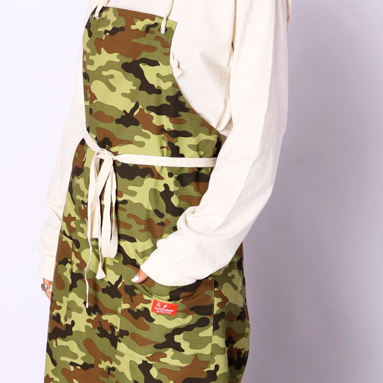 Cookman Long Apron - Ripstop : Camo Green (Woodland)