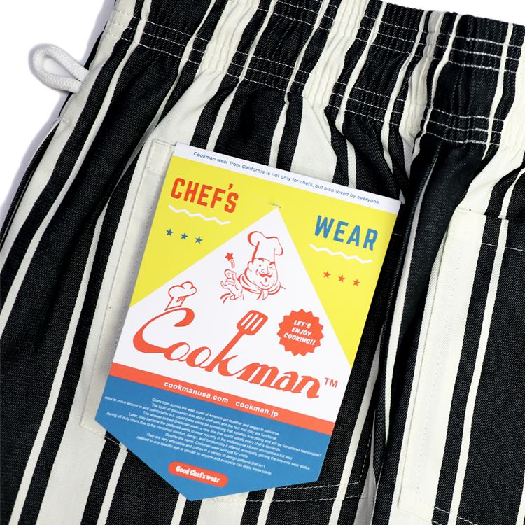 Cookman Chef Pants - Awning Stripe : Black