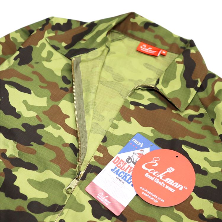 Cookman Delivery Jacket - Ripstop : Camo Green (Woodland)