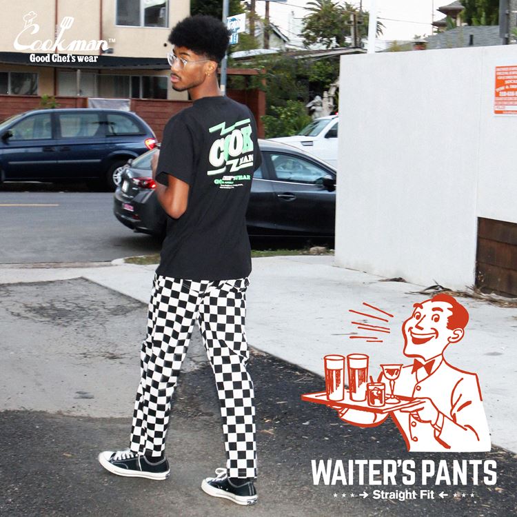 Cookman Waiter's Pants (stretch) - Checker : Black