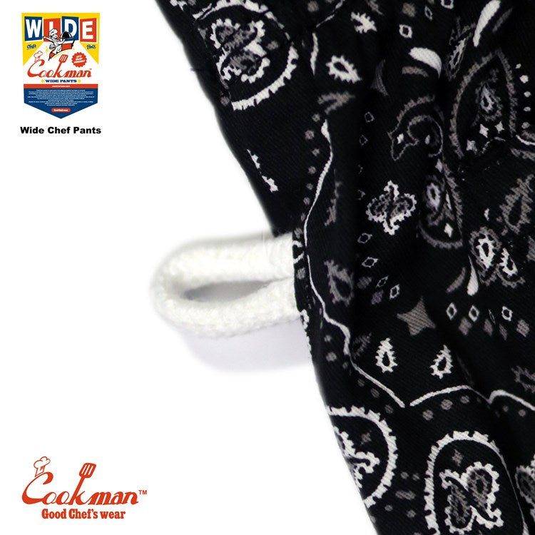 Cookman Wide Chef Pants - Paisley : Black